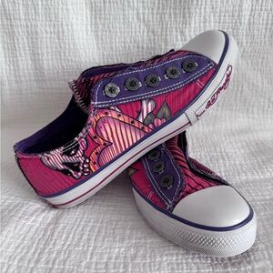 Ed Hardy Women's Pink and Purple Graphic Sneakers